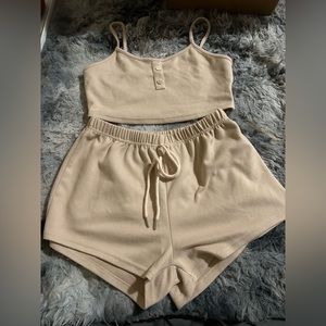 Matching Top & Shorts - Cream Color